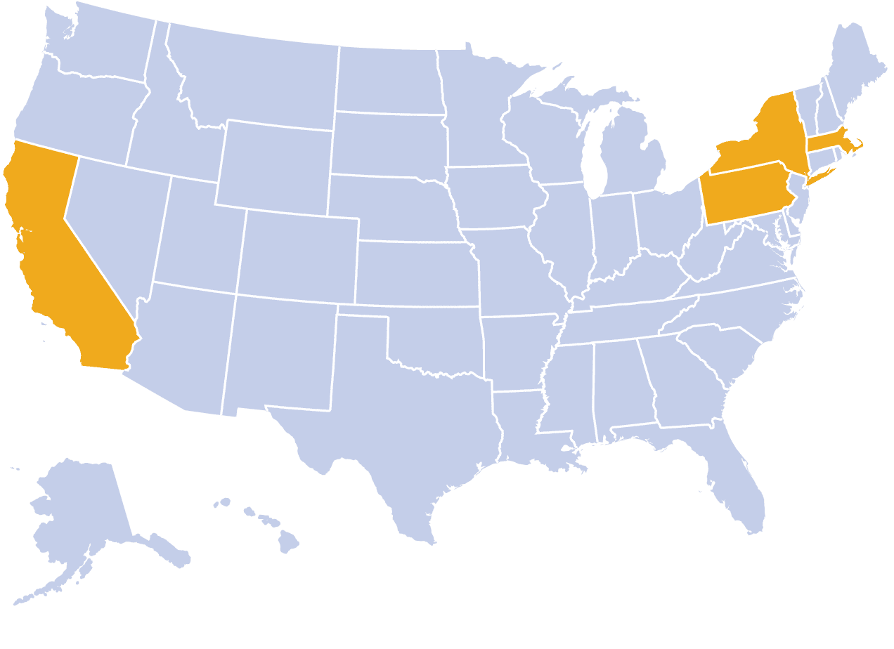 USN front page strike map MA NY CA PA